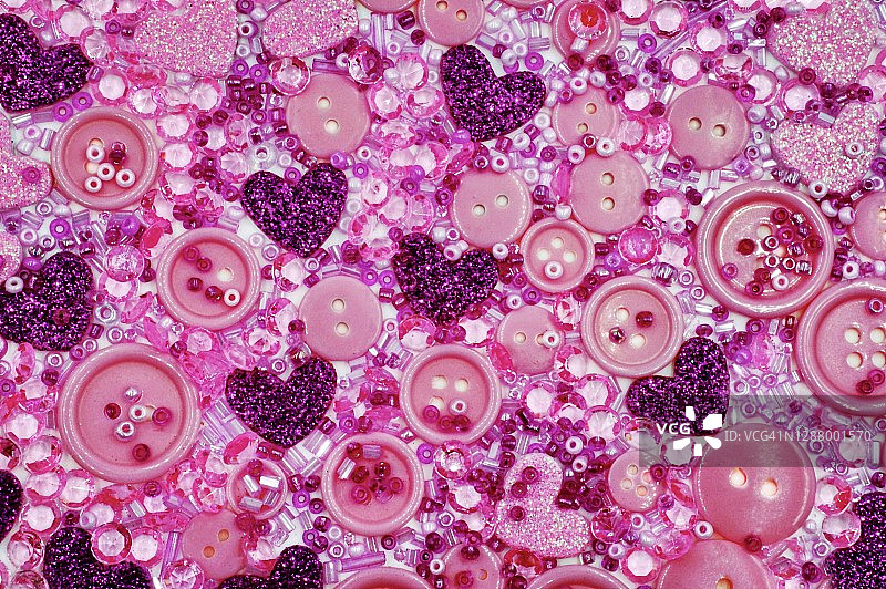 粉色纽扣和亮片图片素材