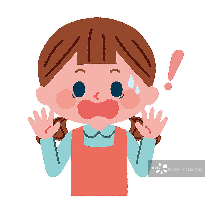 惊讶的女孩插画素材图片素材