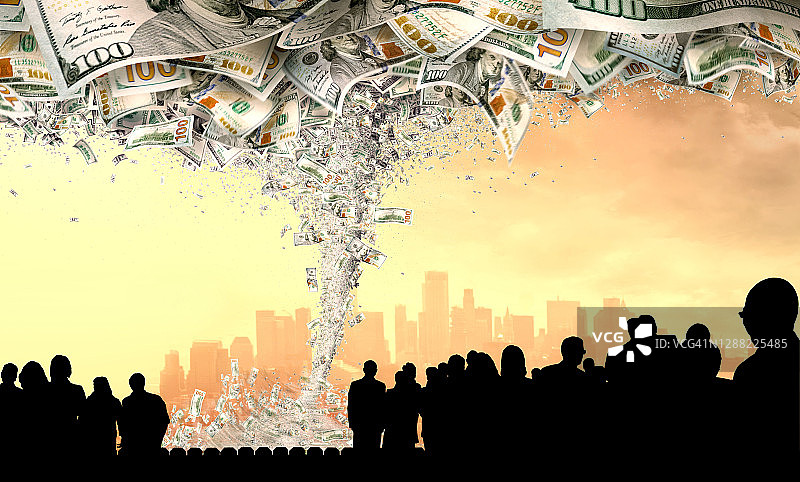 商业团队合作赚钱的概念图片素材