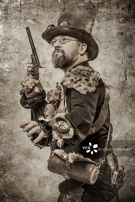 棚拍蒸汽朋克风格男性军人角色图片素材