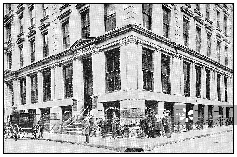 纽约Vermilye银行老式黑白照片图片素材