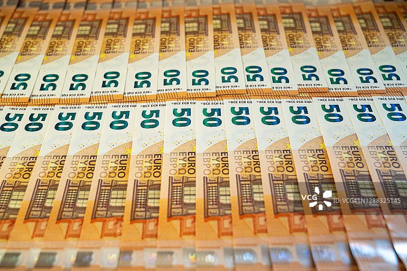 大量欧元纸币图片素材