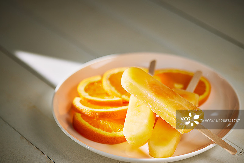 橙色冰棒棍图片素材