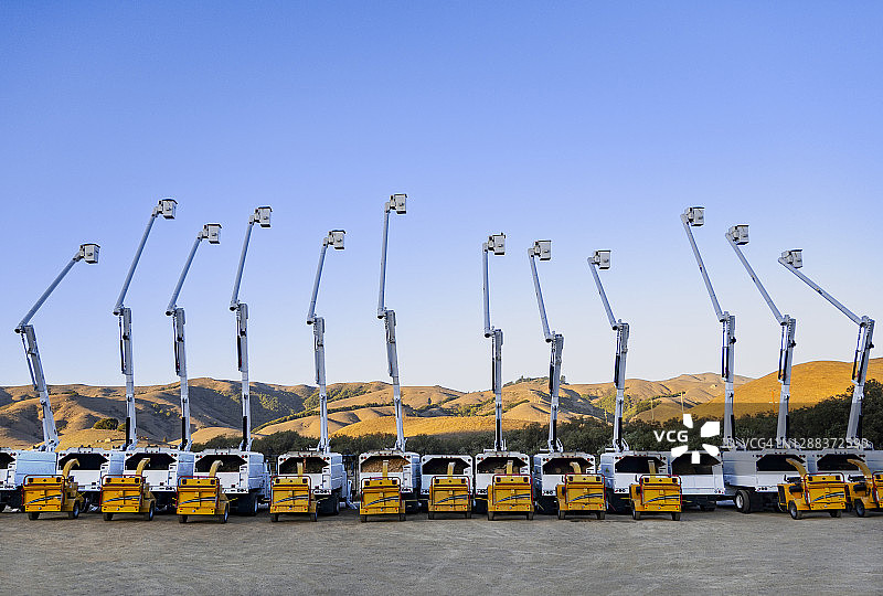 一排采摘机图片素材