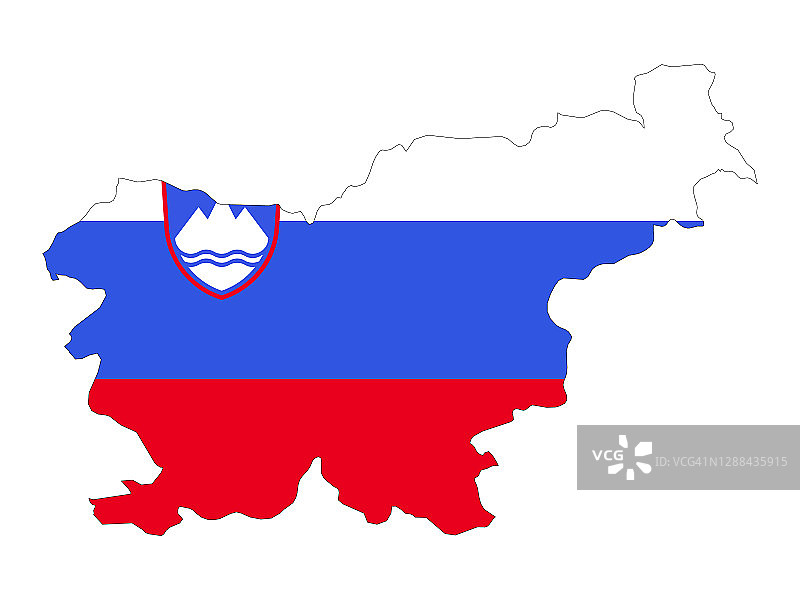 斯洛文尼亚地图和国旗图片素材