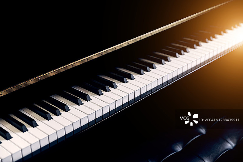 钢琴和钢琴键盘背景图片素材