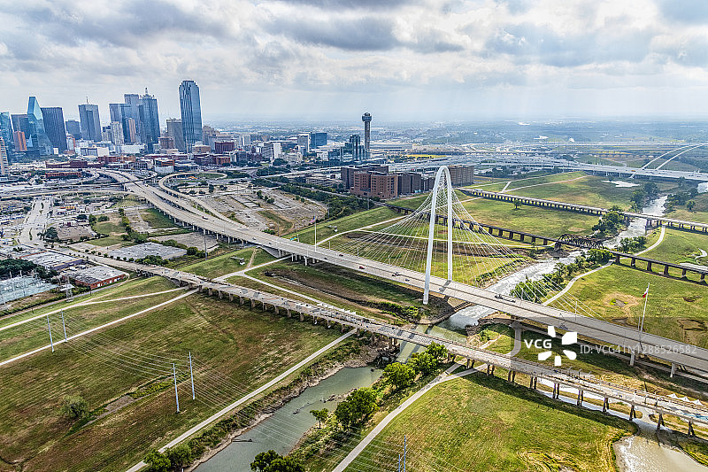 达拉斯德克萨斯州广角城市景观图片素材