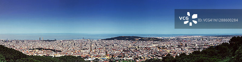 巴塞罗那全景（西班牙加泰罗尼亚）图片素材