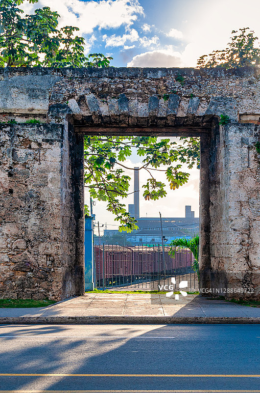古巴哈瓦那旧城殖民防御墙遗址图片素材