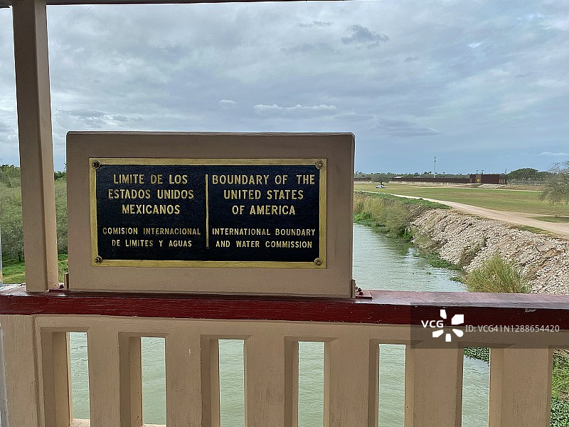 格兰德河边界标志图片素材