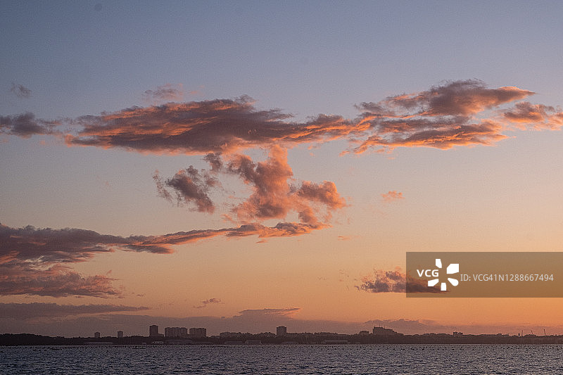 日落时分塔兰托的天际线图片素材