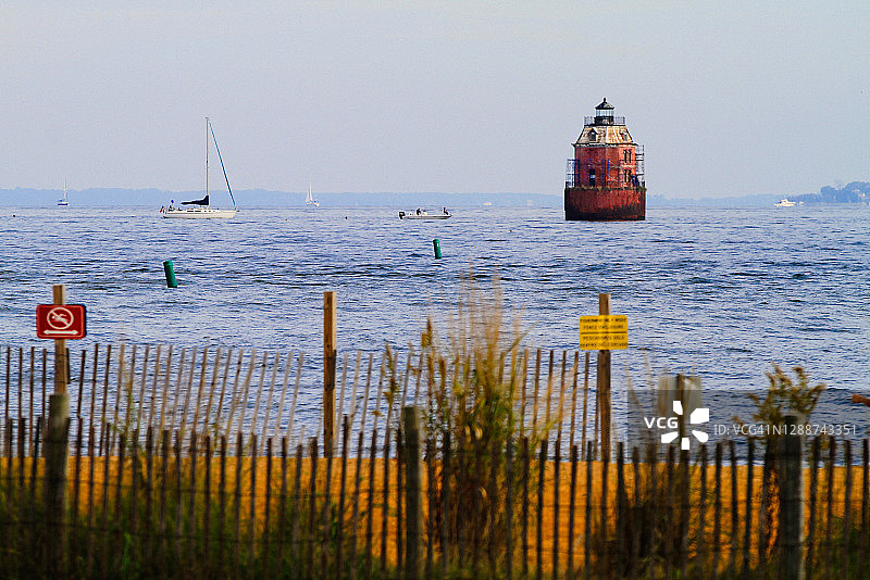 切萨皮克湾的灯塔图片素材