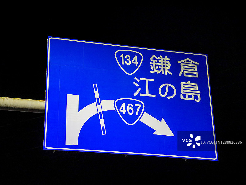 夜空下的路牌图片素材