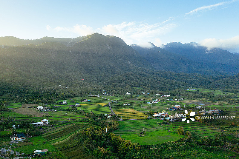 中国台湾台东的航拍景色图片素材