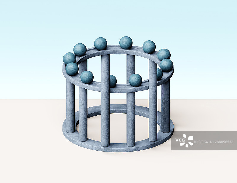 不可能结构上的球体图片素材