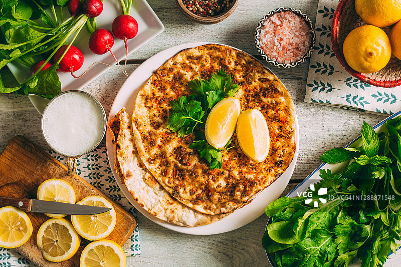 土耳其风味肉末披萨2.5D图图片素材