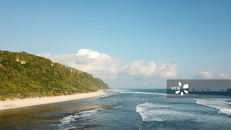 印度尼西亚巴厘岛娘娘海滩航拍图片素材