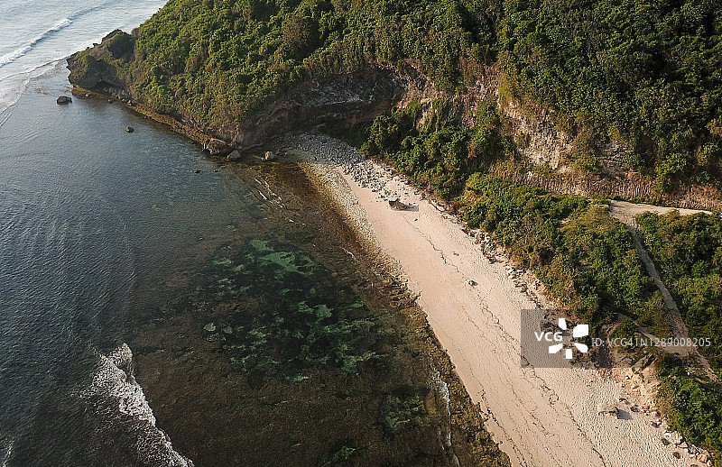 印度尼西亚巴厘岛娘娘海滩航拍图片素材