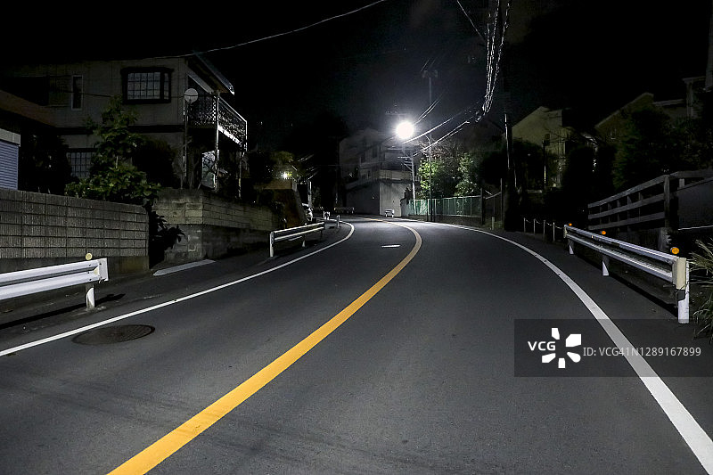 夜晚的道路图片素材