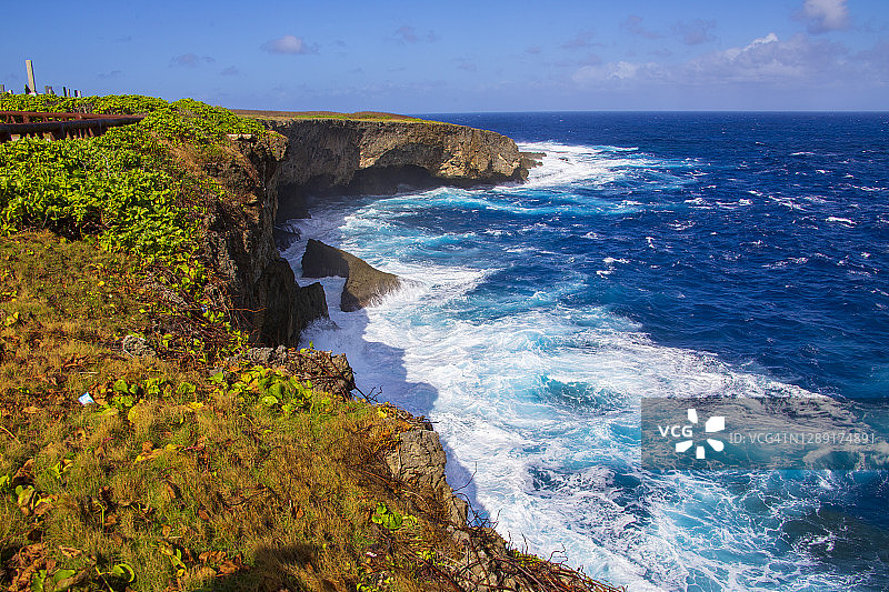 塞班岛鸟瞰图，北马里亚纳群岛图片素材
