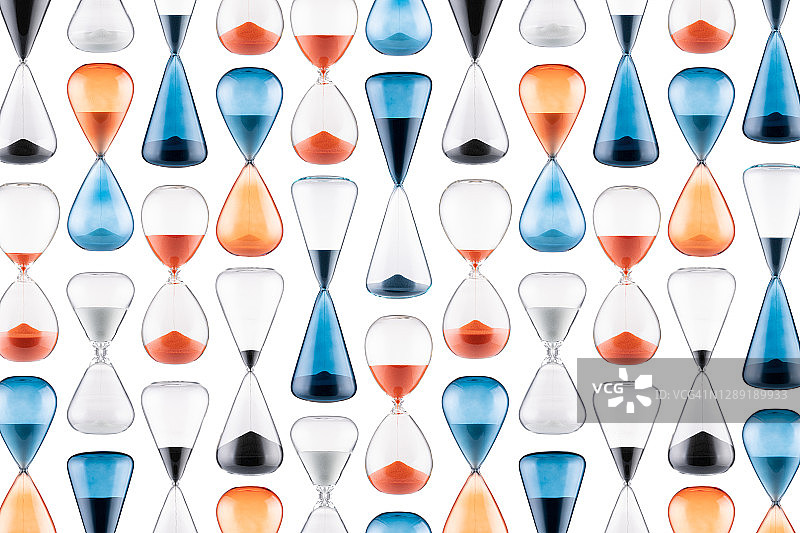 蓝橙色沙漏图案图片素材