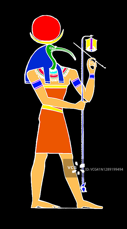 埃及神托特古老雕刻插图图片素材