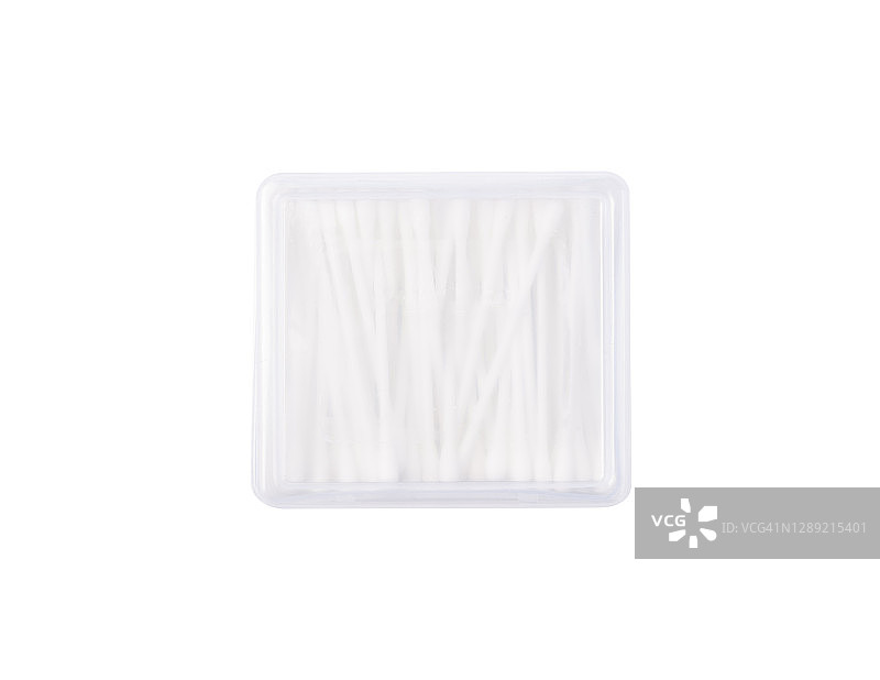 白色背景上隔离的棉签盒图片素材