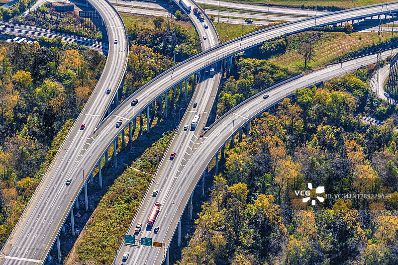 高速公路汇合航拍图片素材