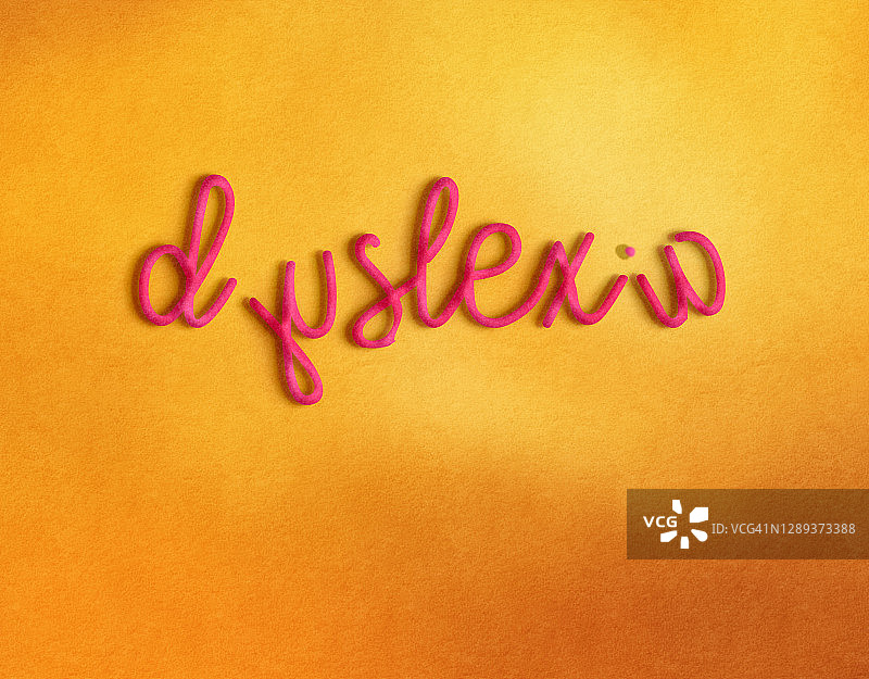 橙色阅读障碍概念图图片素材