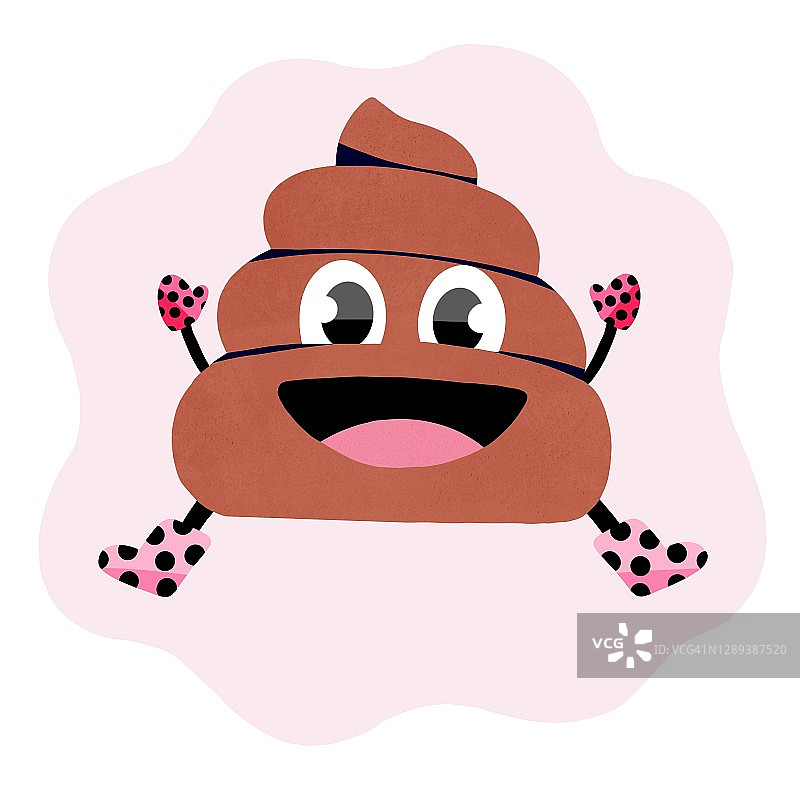 穿着雨靴的可爱便便标志图片素材