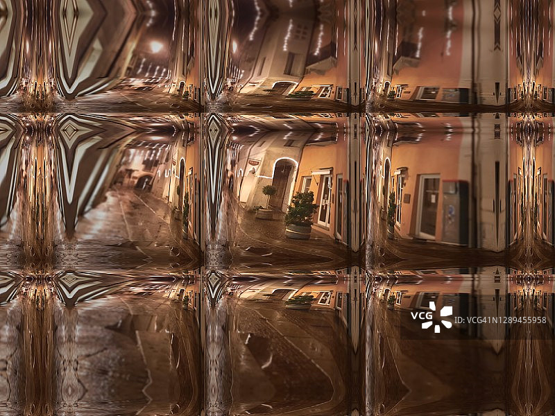 老城倒影图片素材