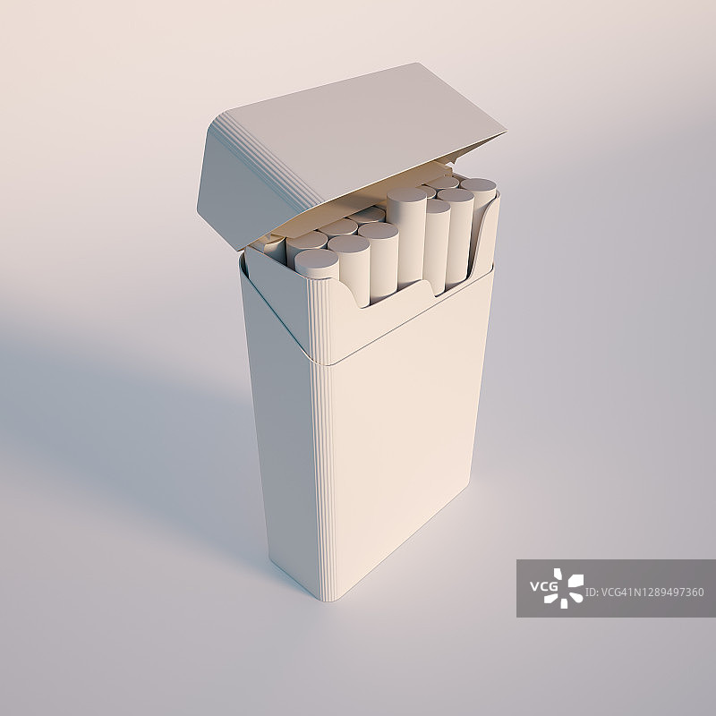 打开的香烟盒，白色背景图片素材