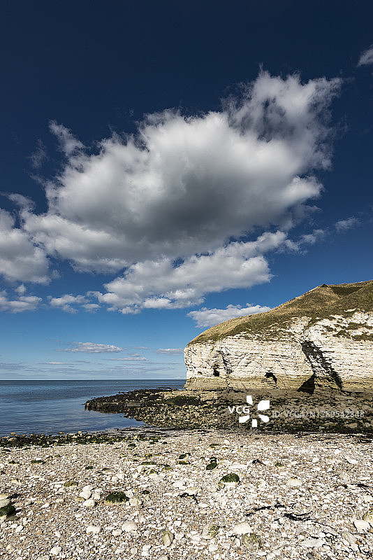 北约克郡弗兰伯勒北部的粉笔悬崖图片素材