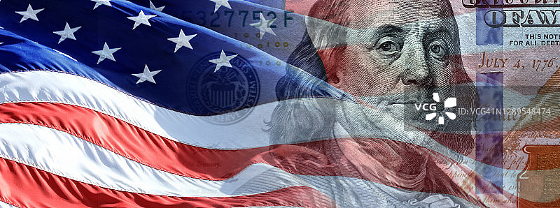 美元和美国国旗图片素材