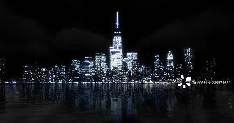 夜间的特大城市图片素材