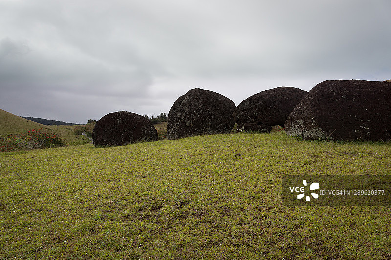 拉帕努伊岛普纳保的普考采石场图片素材