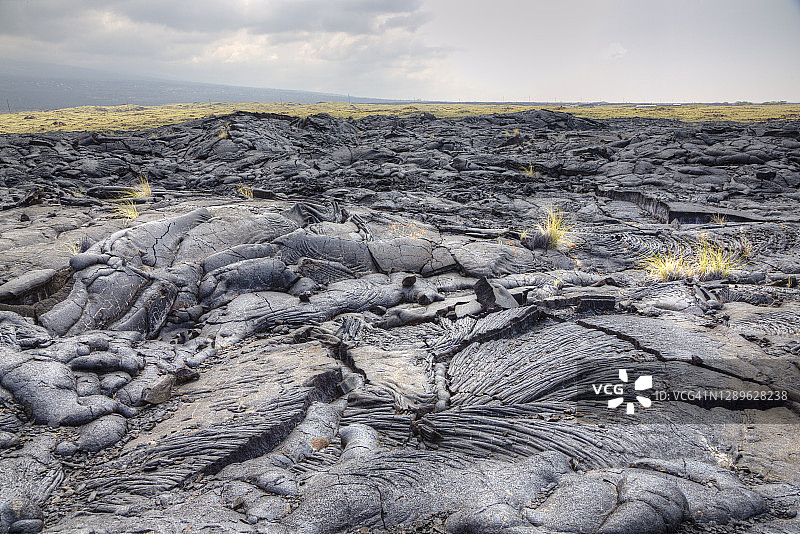 夏威夷的干熔岩流地貌图片素材