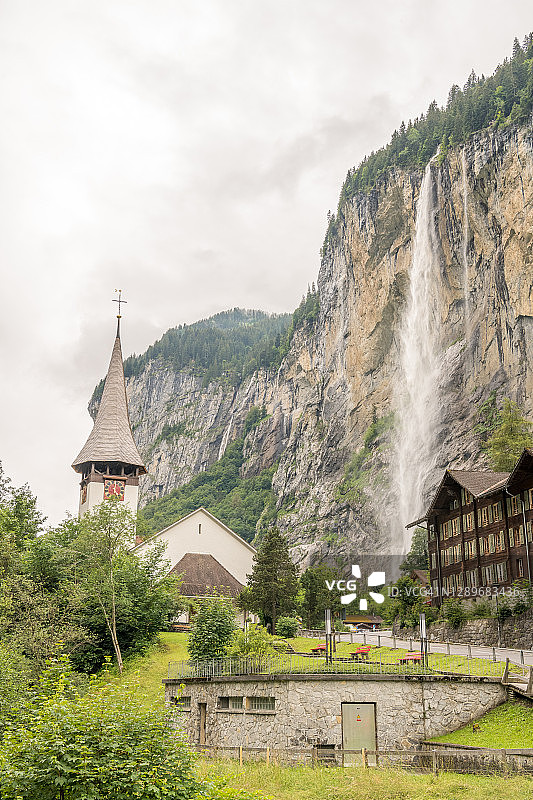 瑞士劳特布伦嫩山谷图片素材