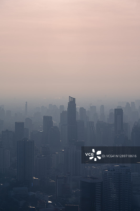 曼谷城市空气污染图片素材