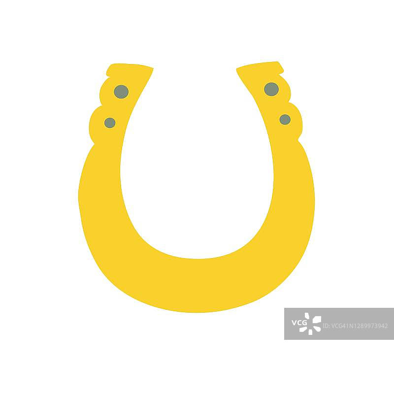 马蹄铁简笔手绘矢量图：圣帕特里克节的传统象征，带来好运和成功的爱尔兰春季节日物品图片素材