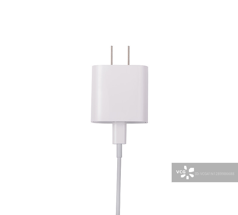 带白色背景的快速充电适配器图片素材