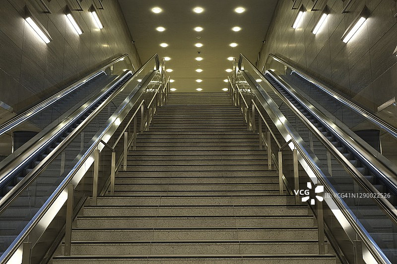 德国柏林“菩提树下大街”地铁站的阶梯图片素材