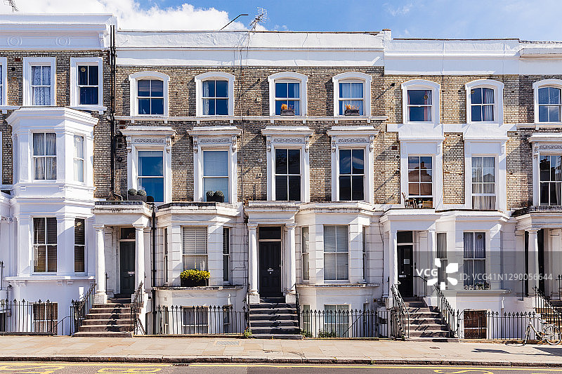 诺丁山排屋，伦敦，英国图片素材