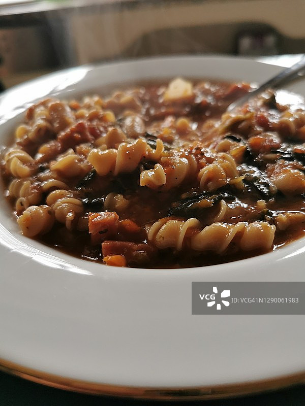 意面和豆子图片素材