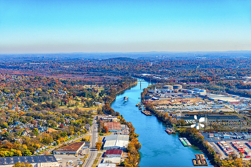 坎伯兰河航拍图片素材