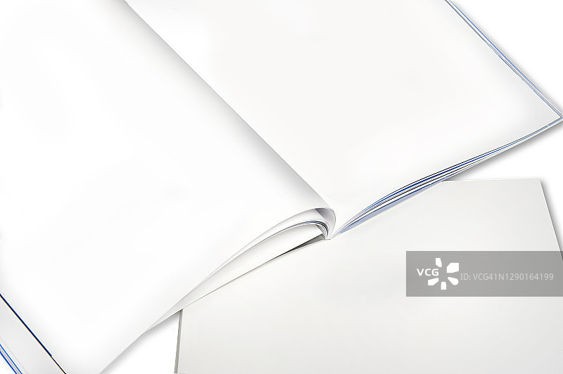 用于品牌推广的空白白色书籍展开封面模板图片素材