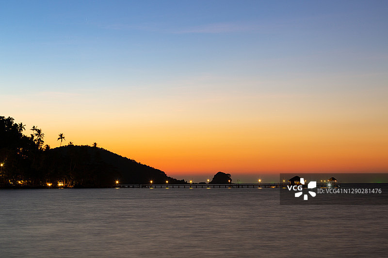 阁麦岛美丽的黄昏天空图片素材