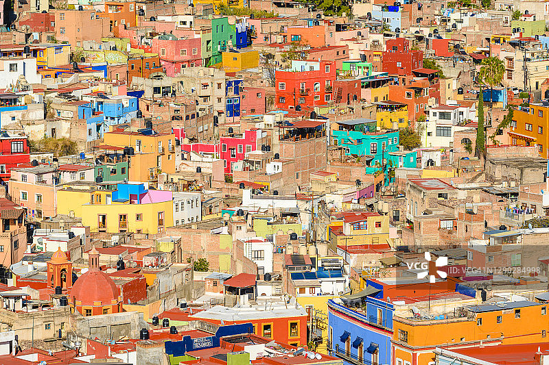 墨西哥瓜纳华托市抽象城市景观图片素材