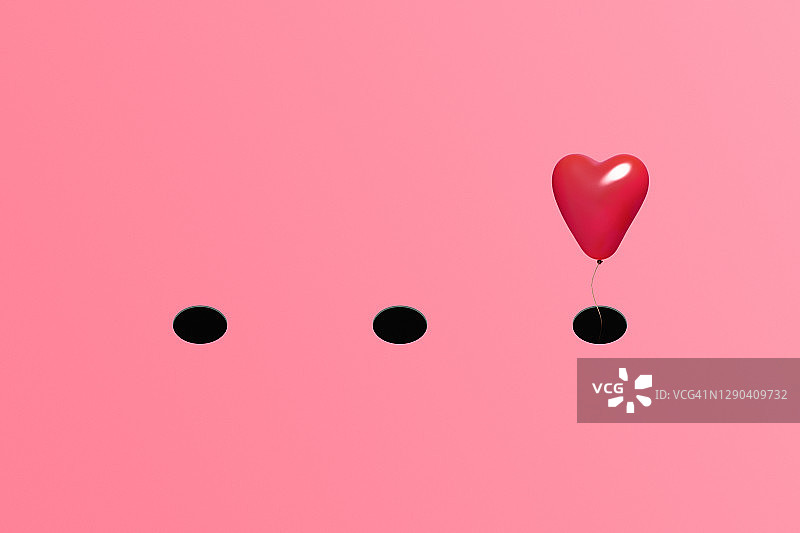 红色爱心气球，三种选择图片素材