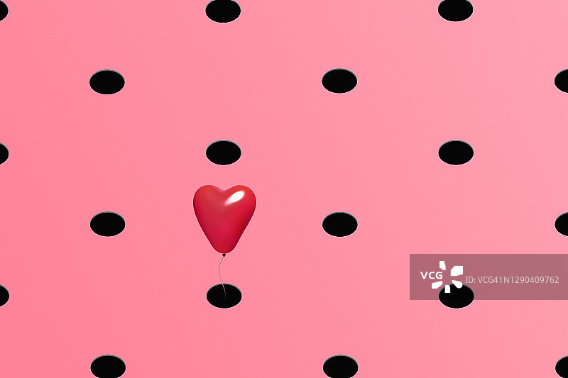 众多选择中的一个红色心形气球图片素材